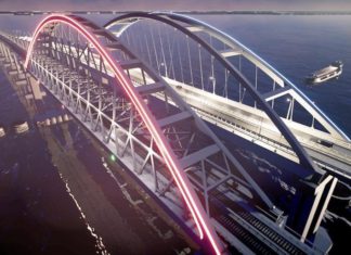 Арки Крымского моста и сам мост — 3D визуализация, промо-видео