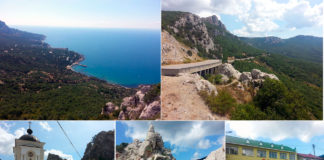 Смотровая площадка на Ласпинском перевале над бухтами Ласпи и Батилиман, август 2017