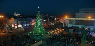 Симферополь — главная елка города с высоты птичьего полета (видео)