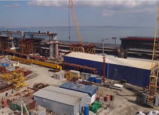 Крымский ЖД-мост — осталась последняя надвижка (пролет моста)!