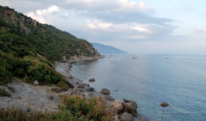 Дикий пляж в Никите на мысе Мартьян, Ялта Дикий пляж в Никите на мысе Мартьян, Ялта