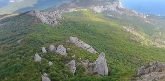 Скалы Тышлар и Храм Солнца в Ласпи под горой Ильяс-Кая Скалы Тышлар и Храм Солнца в Ласпи под горой Ильяс-Кая