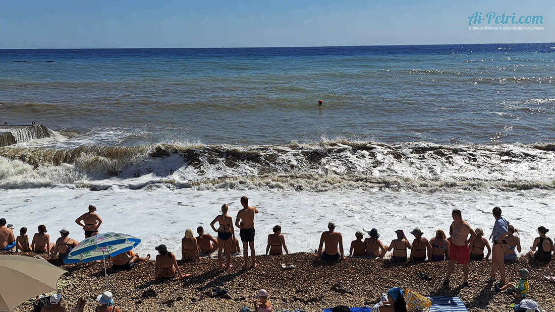 Визуализация поговорки "Ждать с моря погоды..." Алушта, во время шторма, ул.Набережная Ждать-с-моря-погоды.-Алушта,-шторм,-август-2025